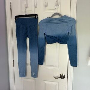 Gymshark Sky Blue ombré workout set